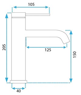 Grafitowa bateria umywalkowa niska Clif Rea