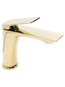 Złota bateria umywalkowa niska Avalon Rea