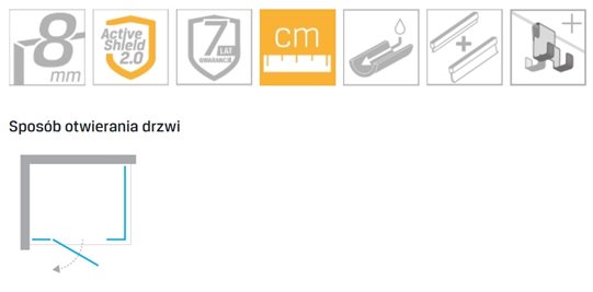 Kabina prostokątna 150x90 lewa EXK-0162 Eventa New Trendy