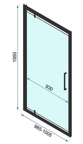 Kabina prysznicowa przyścienna drzwi uchylne 100x100 Rapid Swing Rea