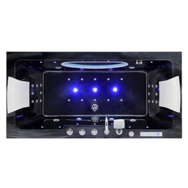 Czarna wanna z hydromasażem prostokątna 150x84 cm Iris 933C Hydrosan