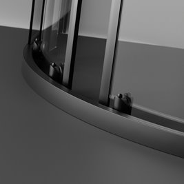 Zarya Besco czarna kabina prysznicowa 90x90 powłoka ProClean + czarny brodzik 15 cm Alex Stone Effect Black