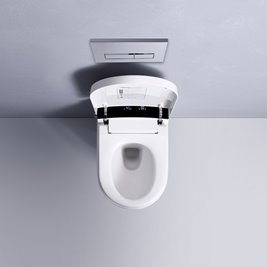 Zestaw podtynkowy wc stelaż + miska automatyczna myjąca przycisk chrom Drop