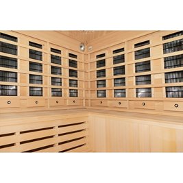 Sauna na podczerwień 6-osobowa 180x180 cm grzejniki kwarcowe i karbonowe Alta7 Infrared
