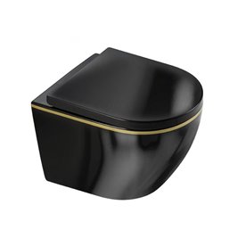 Zestaw podtynkowy kompletny stelaż + miska MIZU-BL-GL-RIM-02 + przycisk ST+H GOLD