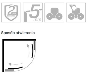 Czarna kabina prysznicowa z brodzikiem półokrągła 80x80 szkło satyna ZS-0017 Suvia New Trendy