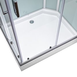 Kabina prysznicowa zabudowana prostokątna profil szczotkowany 100x80 Alma Lewa