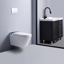 Zestaw podtynkowy wc stelaż + miska automatyczna myjąca przycisk chrom Drop