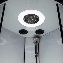 Kabina prysznicowa zabudowana z hydromasażem biała 90x90 Orion Black Kerra
