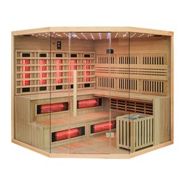 Sauna Combo na podczerwień + fińska 6 osobowa 200x200 cm Moss2 8KW