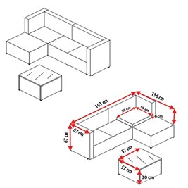 Meble ogrodowe technorattan sofa, stół, dostawka zestaw Volta zdjęcie 20
