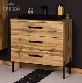 Noga stalowa czarna z podporą Gante