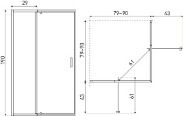 Kabina prysznicowa z regulacją 80-90x80-90 Dunaj Kerra 2-D