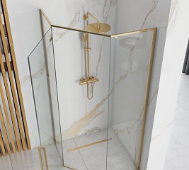 Kabina prysznicowa pięciokątna złota 90x90 Diamond Gold Rea