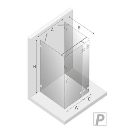 Kabina prysznicowa przyścienna prawa 80x70 cm EXK-3720 Avexa New Trendy Copper Brushed