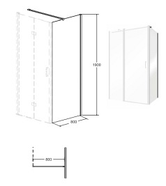 Kabina prysznicowa drzwi składane 80x80 cm Exo-H Besco
