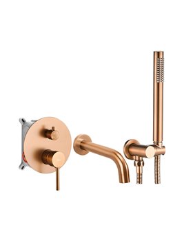 Bateria wannowa podtynkowa box Lungo Rea miedź szczotkowana