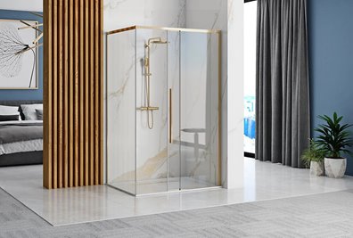 Kabina prysznicowa kwadratowa złote okucia 90x90 Solar Rea