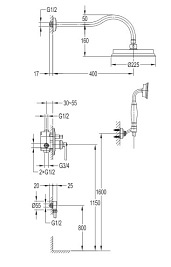 Zestaw prysznicowy podtynkowy Armance SYS AM10 CR Omnires