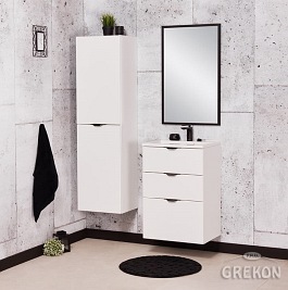 Biała szafka łazienkowa z umywalką 50/3 cm Victa