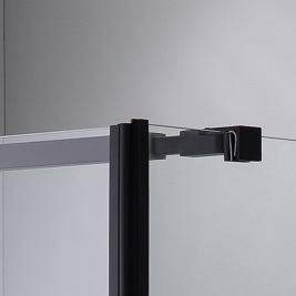 Kabina prysznicowa czarna 90x90 kwadratowa drzwi uchylne BS04B