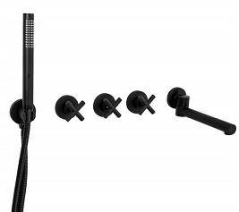 Zestaw wannowo prysznicowy czarny Exit Black Rea