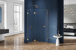 Złota szczotkowana kabina pięciokątna 100x80 EXK-3859 Avexa New Trendy Gold Brushed