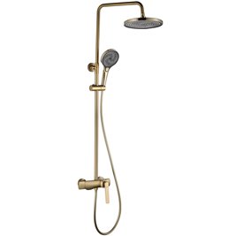Złoty szczotkowany zestaw prysznicowy z wylewką Rebel Rea Gold Brush
