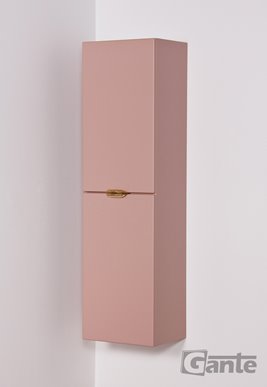 Słupek łazienkowy wiszący pudrowy róż złoty uchwyt 143,5x40 cm Magnolia Gante