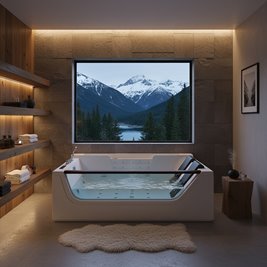 Wanna z hydromasażem prostokątna podgrzewacz wody 180x120 cm Imperia 610