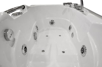 Wanna z hydromasażem prostokątna do rogu łazienki 150x83 cm MO-0204