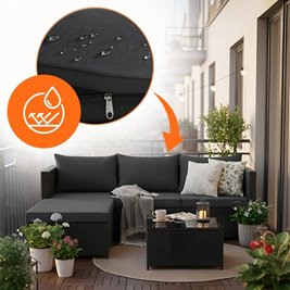 Meble ogrodowe technorattan sofa, stół, dostawka zestaw Volta zdjęcie 12