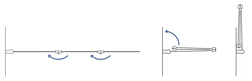 Złoty szczotkowany parawan wannowy składany 120 cm Agat-3 Rea