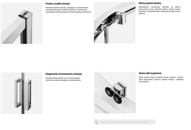 Kabina prysznicowa przyścienna 150x80 K-0484 New Corrina New Trendy