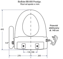 Biobidet BB-800 deska z funkcją bidetu