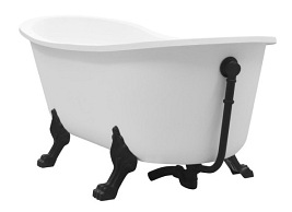 Olaya Besco wanna wolnostojąca retro 160 cm wykończenie czarny mat