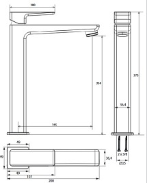 Bateria umywalkowa stojąca Inox Parma PM7412/1 IN Omnires
