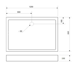 Kabina prysznicowa, prostokątna z brodzikiem 80x120 Doris