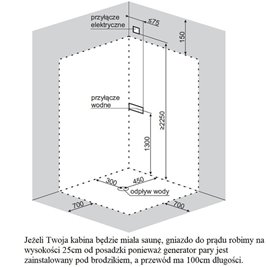 Kabina prysznicowa z hydromasażem niski brodzik białe ściany 100x100