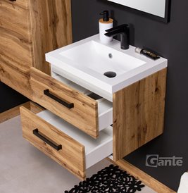 Szafka wisząca z umywalką 50 cm kolor dąb naturalny 39/2 seria Fokus Loft Gante