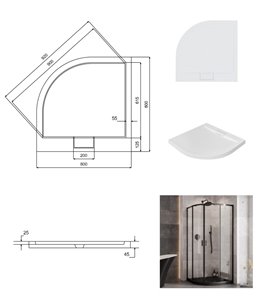 Zarya Besco chromowana kabina prysznicowa 80x80 powłoka ProClean + biały brodzik 4,5 cm Axim
