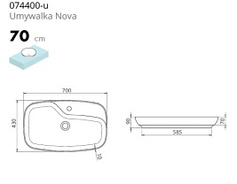 Umywalka Nova 70 cm Cerastyle