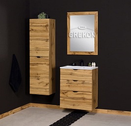 Szafka łazienkowa wisząca z umywalką dąb naturalny 60 cm Victa Gante