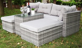 Zestaw mebli ogrodowych z technorattanu Rodos Loge Garden