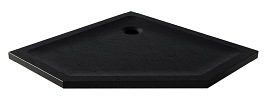 Mild Stone New Trendy B-0581 czarny brodzik prysznicowy pięciokątny 80x80 cm struktura kamienia
