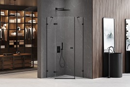 Czarna kabina pięciokątna 80x80 lewa EXK-3873 Avexa New Trendy Black