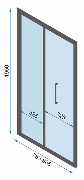 Czarna kabina prysznicowa przyścienna 80x100 Rapid Fold Rea