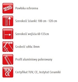 Ścianka prysznicowa rozsuwana 100 cm Riva Atrium