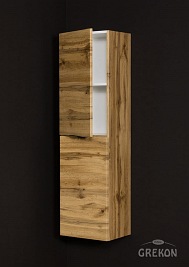 Słupek łazienkowy z koszem wiszący dąb naturalny 40x143,5 cm Victa Gante