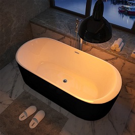 Czarno biała wanna wolnostojąca 170 cm Vox Hydrosan